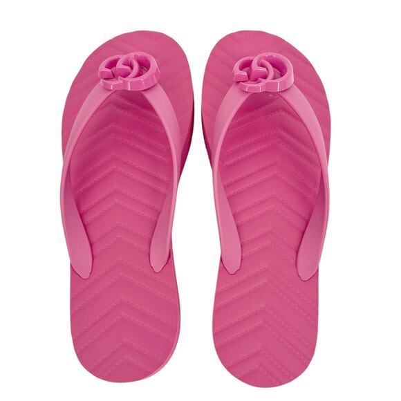 GUCCI Chevron Logo Thong Flip Flop Sandals 37 - Picture 8 of 12